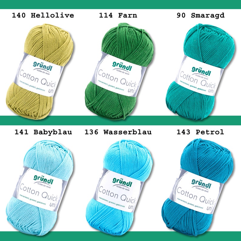 Gründl 50 g Cotton Quick uni tricot coton fil d'été fil pour bébé mercerisé facile d'entretien 45 couleurs image 7