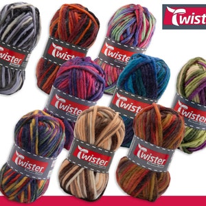 Twister 50 g de lã para feltragem, fio de inverno, tricô, crochê, feltro de lã, 9 cores