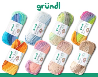 Gründl 100 g Cotton Quick Batik Baumwolle Stricken mercerisiert strapazierfähig 8 Farben