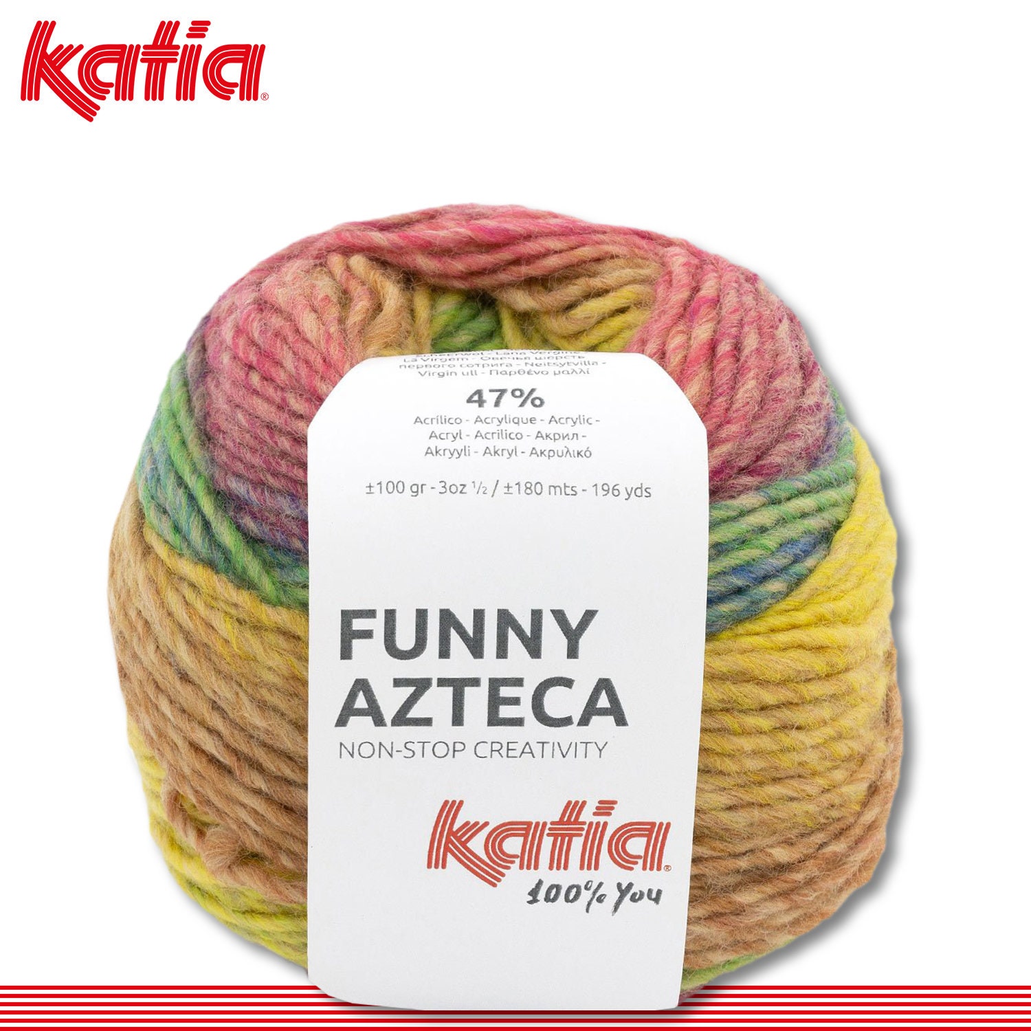 Katia 100 G Funny Azteca Gradient Yarn Wool Yarn Knitting Crochet 6 Colors  