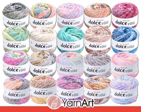 Yarnart 150g Dolce Vita Chenille Gradient Wool Yarn Knitting
