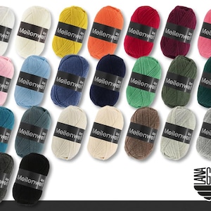 Lana Grossa 5 x 100 g Meilenweit 100 Uni Knitting Wool New Wool Crafts 24 Colors