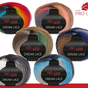 Pro Lana 50g Dream Lace Gradient Yarn Wick Yarn Knitting Crochet Wool Fluffy 6 Colors