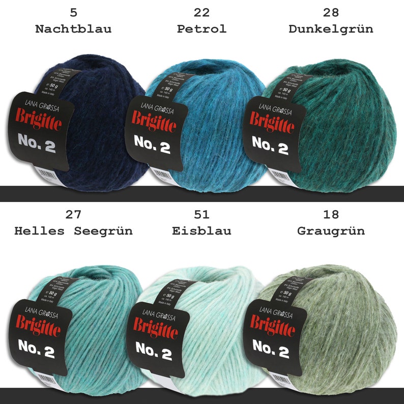 Lana Grossa 5 x 50 g Brigitte No. 2 net yarn wool made from alpaca and cotton 43 colors image 6