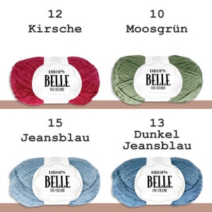 Drops 5 x 50 g Belle Wolle Baumwolle Viskose Leinen Sommergarn Babygarn Basicgarn Öko-Tex Standard 100 Stricken Häkeln 20 Farben Bild 4