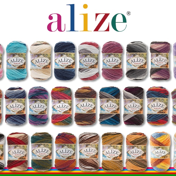 Alize 100g Burcum Batik fil de laine dégradé 100% acrylique Crochet tricot fait à la main 27 couleurs