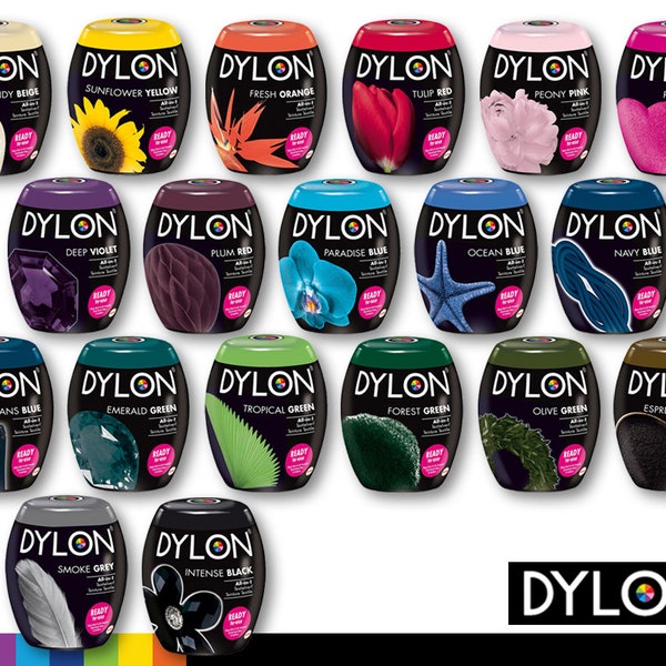 Dylon 350 g Tinte textil para lavadora todo en 1 fácil de usar 19 colores