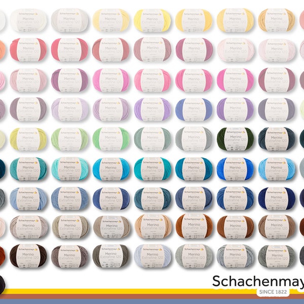 Schachenmayr 50 g Merino Extrafine 120 Crochet Knitting Virgin Wool Amigurumi 40 Colors | another 42 colors in another offer