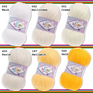 5 Gomitoli Alize Baby Best Lana Per Bambini - 463 Light Aqua - 90% Poliacrilico 10% Viscosa - Antipelucchi