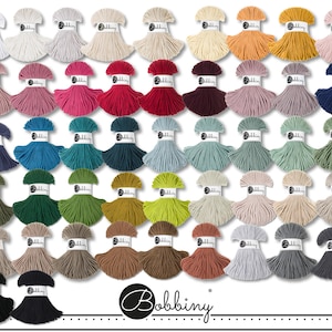 Bobbiny 100 m Flechtkordel Junior Ø 3 mm Baumwolle Textilgarn Bastelschnur Makramee 47 Farben