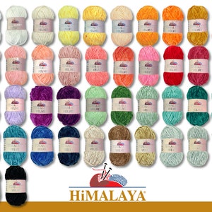 Himalaya 100 g Velours Chenille Laine Tricot Crochet Amigurumi moelleux 42 couleurs image 1