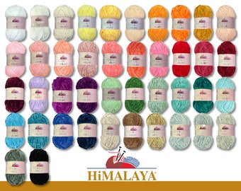 Himalaya 100 g Terciopelo Chenille Lana Tejer Crochet Amigurumi esponjoso 42 colores