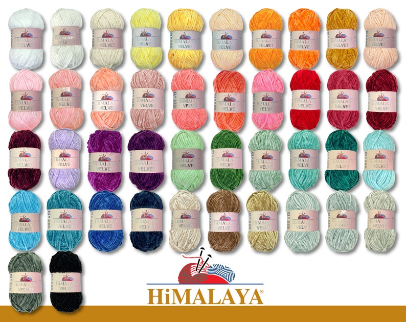 Himalaya 100 g Velours Chenille Laine Tricot Crochet Amigurumi moelleux 42 couleurs image 1