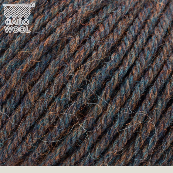 Gabo Wool 6 x 50 g Bébé Alpaga Bleu-Marron Marbré M4408 Qualité Exclusive -   France