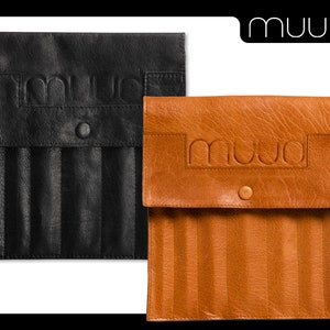 muud Oslo handmade needle case leather storage knitting needles 2 colors