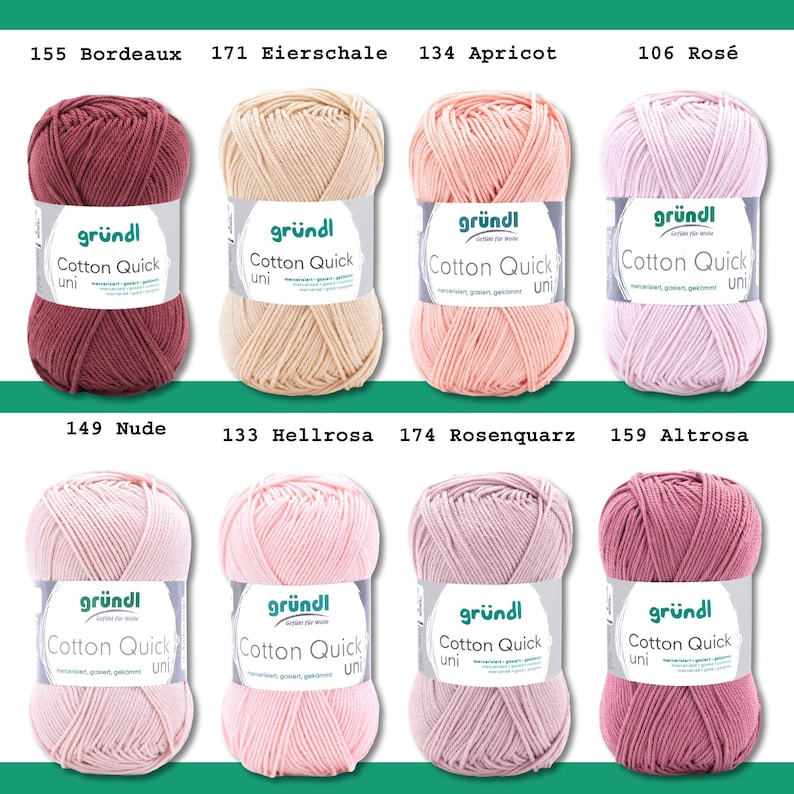 Gründl 50g Cotton Quick uni Knitting Crochet Cotton Summer Yarn Baby Yarn Mercerized Easy Care image 5