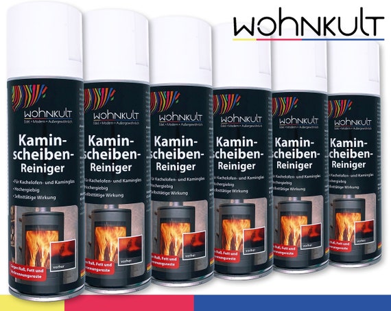Wohnkult 6 x 300 ml Kaminscheiben-Reiniger Kachelofen Kaminglas hochergiebig selbsttätige Wirkung