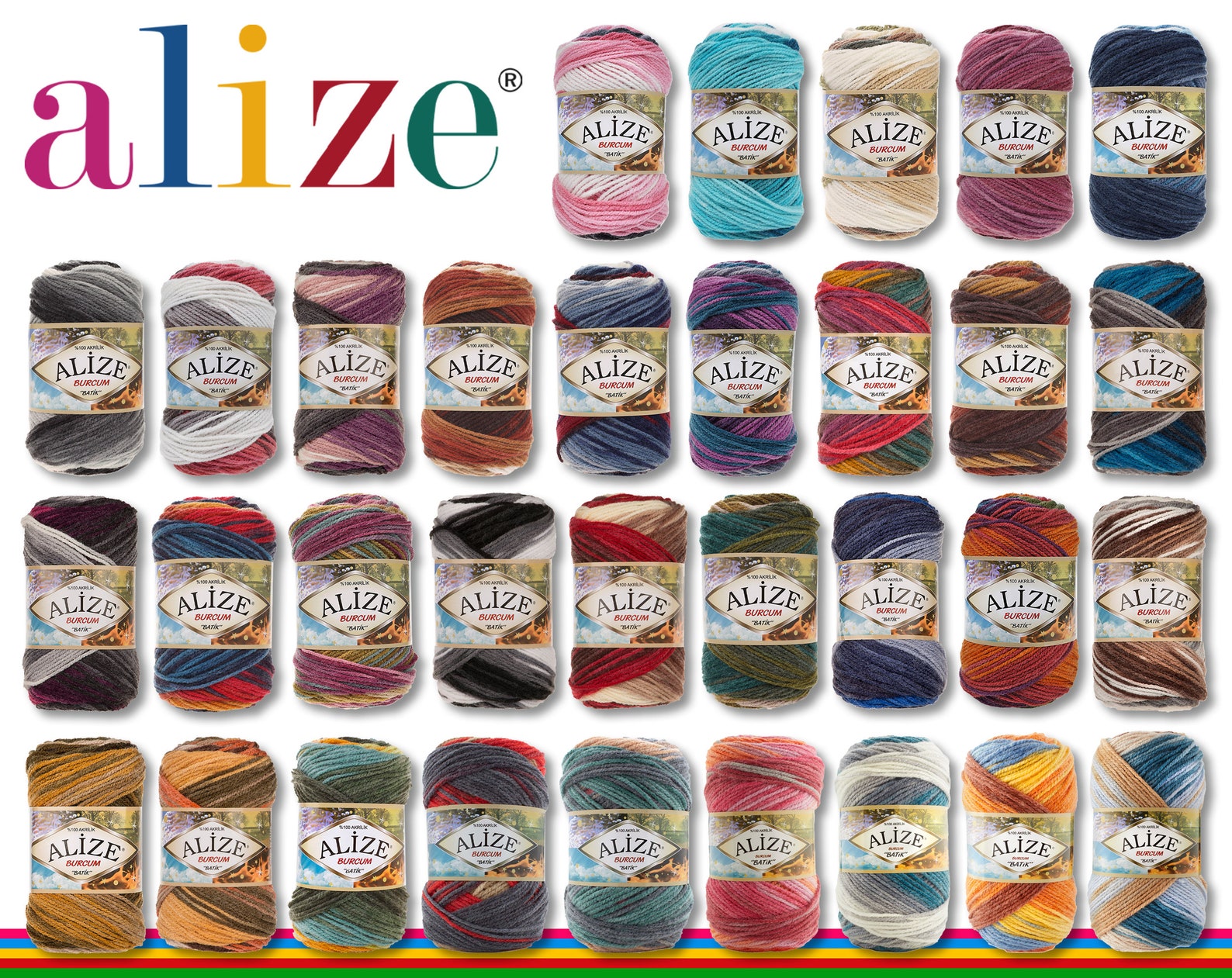 Alize 100g Burcum Batik Yarn Wool With Gradient 100% Acrylic - Etsy