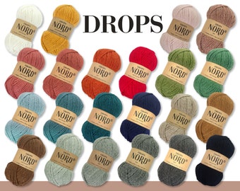 Drops 50 g Nord Alpaca Virgin Wool Sock Wool Baby Wool Knitting Crochet 23 Colors