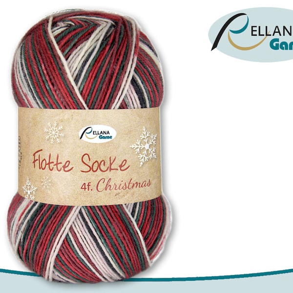 Rellana 100 g Fleet Sock Christmas 2022 4-ply sock wool for knitting and crocheting