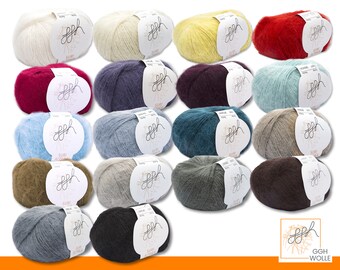 ggh 5 x 25 g Suri Alpaka Wolle Alpaca Basic-Garn Sommergarn Übergang Stricken Häkeln DIY 18 Farben