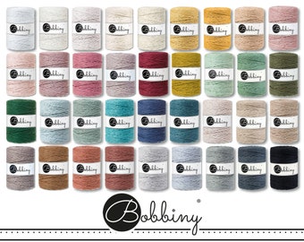 Bobbiny 3 x 100 m macrame cord Ø 5 mm cord hanging basket sold by the meter 36 colours