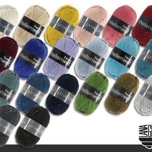 Lana Grossa 5 x 100 g Meilenweit 100 Tweed Sockenwolle Stricken Häkeln Wolle Garn strapazierfähig