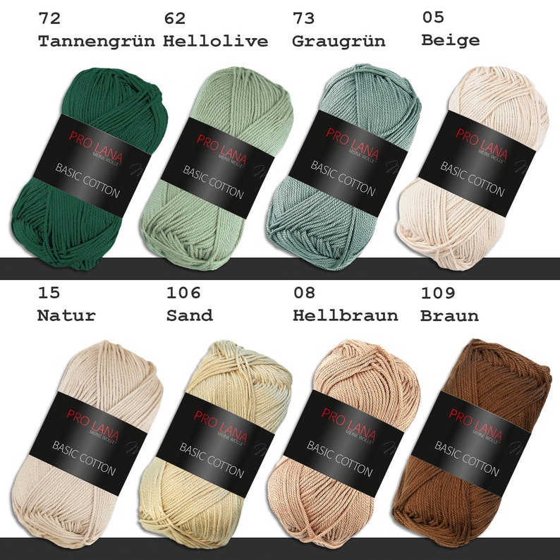 Pro Lana 50 g Algodón básico Tejer Ganchillo Algodón Mercerizado Lana certificada Oeko-Tex Hilo básico 62 colores imagen 8