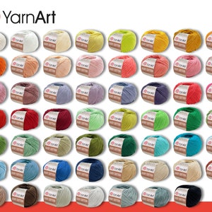 YarnArt 50 g Filato di lana di cotone per bambini Cotone poliacrilico all'uncinetto per maglieria per bambini 55 colori