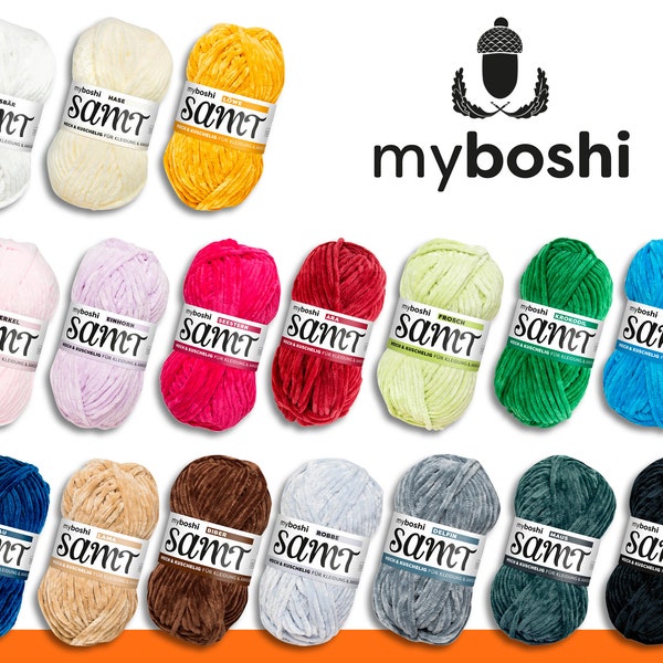 MyBoshi 5 x 100 g velvet wool chenille yarn baby amigurumi fluffy 17 colors