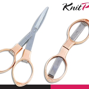 KnitPro folding scissors rose gold in fabric case handmade sewing knitting crochet craft accessories
