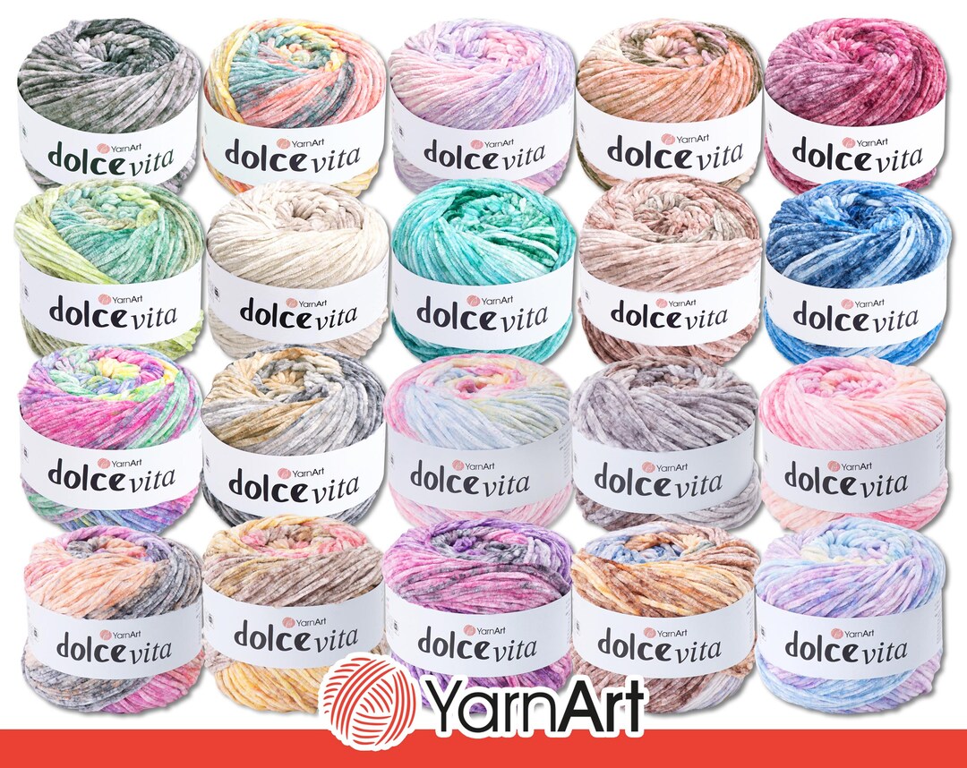 Yarnart 5 X 150 G Dolce Vita Chenille Gradient Wool Yarn Knitting