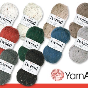 YarnArt 100 g Tweed Wintergarn Trachtengarn Wolle Stricken Häkeln warm 10 Farben Bild 1