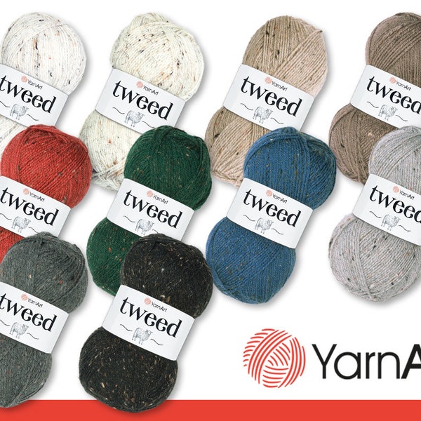 YarnArt 100 g Tweed Wintergarn Trachtengarn Wolle Stricken Häkeln warm 10 Farben