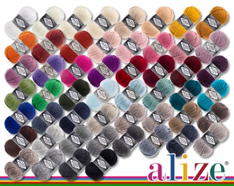 Alize 3 x 100 g Superlana Maxi dicke Wolle zum Häkeln und Stricken Bulky Chunky 52 Farben