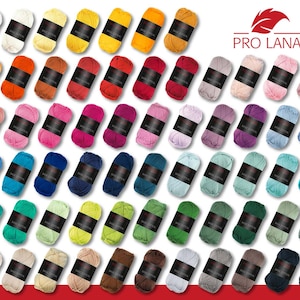 Pro Lana 50 g di cotone base per maglieria cotone all'uncinetto mercerizzato lana certificata Oeko-Tex filato base 62 colori immagine 1