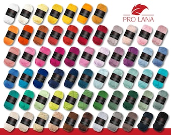 Pro Lana 50 g di cotone base per maglieria cotone all'uncinetto mercerizzato lana certificata Oeko-Tex filato base 62 colori