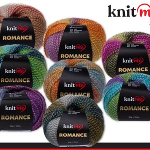 Knit me 50 g Romance knitting wool yarn glitter effect soft 8 colors