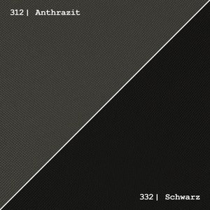 May include: Two fabric swatches, one anthracite and one black, with the corresponding color names and numbers printed below each swatch.