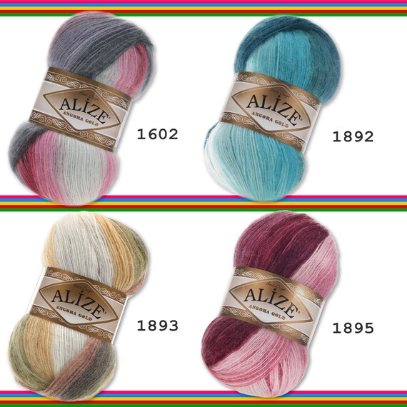 Alize 5 X 100g Angora Gold Batik Gradient Yarn Knitting Crochet