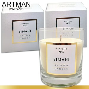 2 x 250 g Scented Candle in Glass Simani 114 h Burning Time Candle Gift TOP Quality