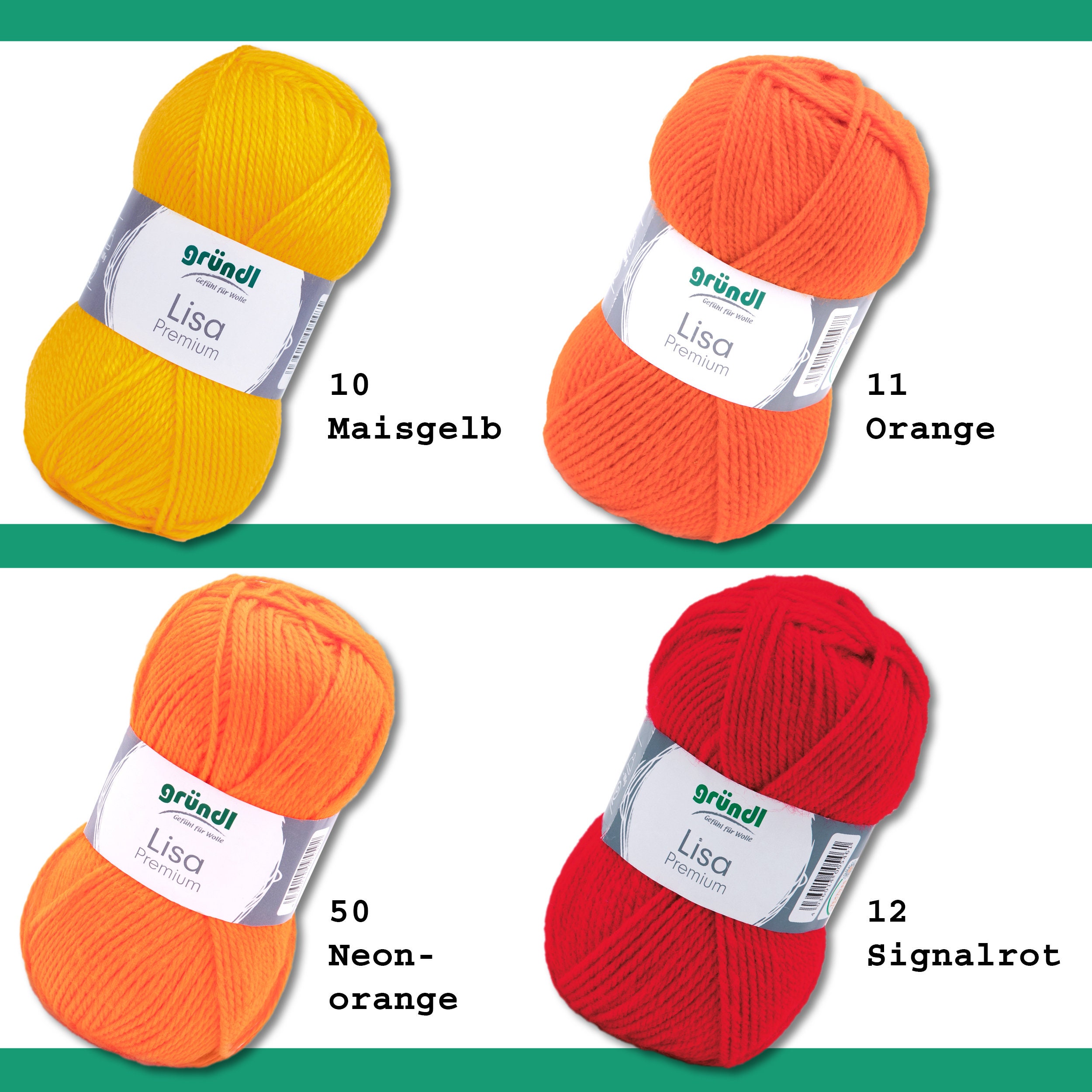 Gründl Lisa Premium - Laine Unie - 5 X 50 G - Pour Tricot Et