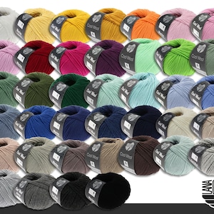 Lana Grossa 50 g Cool Wool Extrafine Merino lana, lavabile in lavatrice e non infeltrisce, filato di lana, uncinetto, 39 colori
