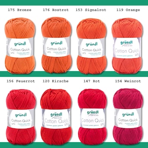 Gründl 50g Cotton Quick uni Knitting Crochet Cotton Summer Yarn Baby Yarn Mercerized Easy Care image 4