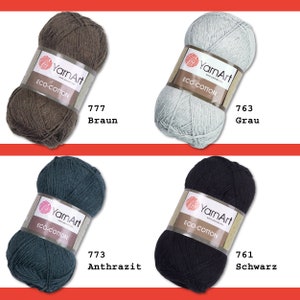 YarnArt 100 g Eco-Cotton Stricken Häkeln Baumwolle Amigurumi Wolle Garn 20 Farben Bild 6