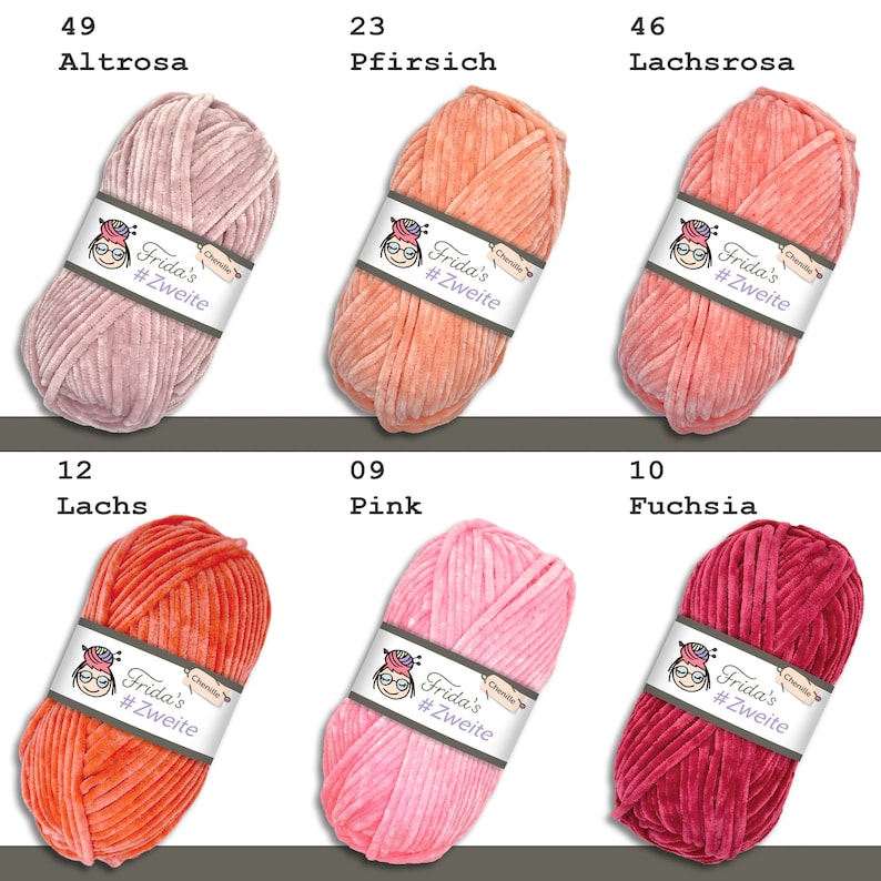 Frida's 100 g Zweite Chenille Wolle Stricken Häkeln Amigurumi samtig weich 42 Farben Bild 4