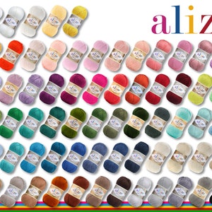 Alize 100 g Diva Wolle Garn Silk-Effekt Weich Häkeln Stricken 65 Farben Bild 1