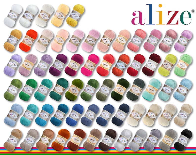Alize 100 g Diva Wool Yarn Silk Effect Soft Crochet Knitting 65 Colors image 1