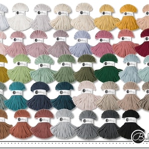 Bobbiny 100 m cordino intrecciato premium Ø 5 mm filato tessile uncinetto macramè 39 colori