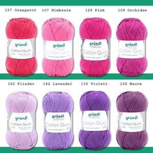 Gründl 50g Cotton Quick uni Knitting Crochet Cotton Summer Yarn Baby Yarn Mercerized Easy Care image 6